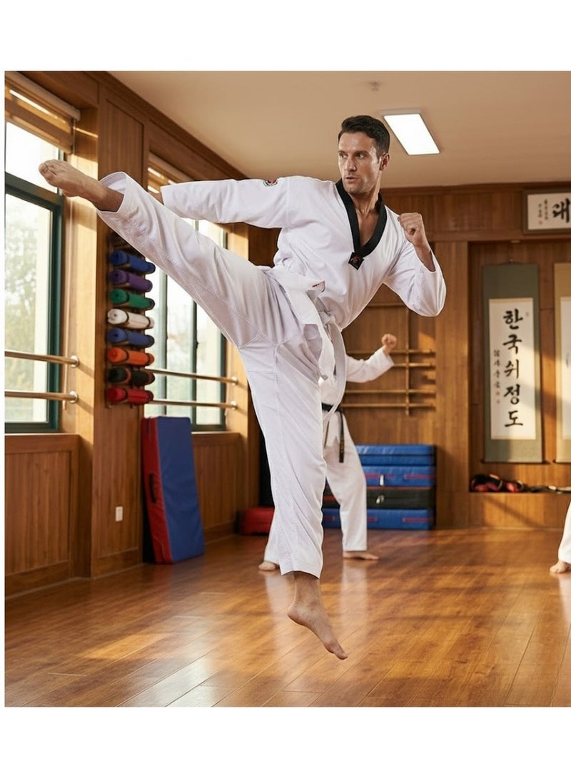 Spall Taekwondo Suit Uniform for Men, Women and Kids – Premium Martial Arts Dobok Set with White Belt – Lightweight Breathable TKD Training Gi - Image 2